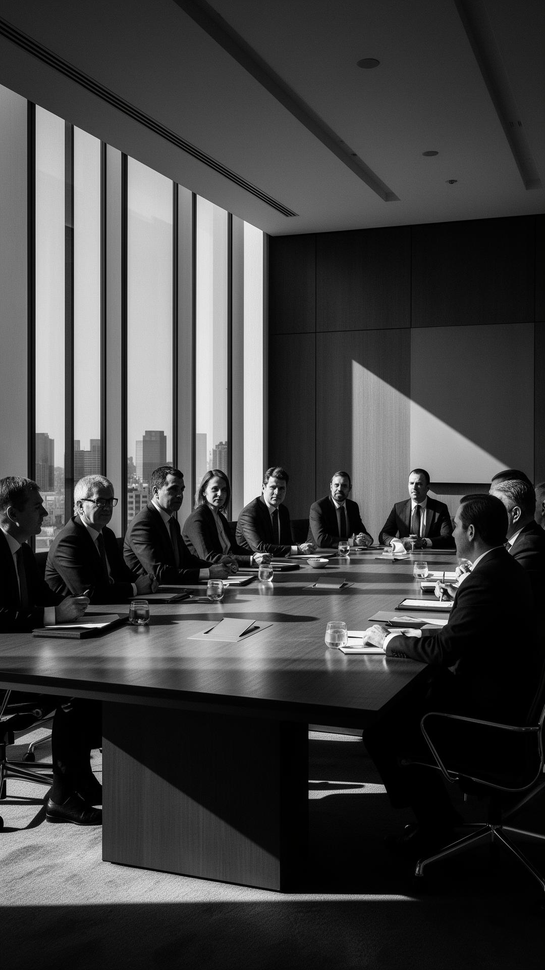 Equipo ejecutivo de Suvall Four en sala de juntas